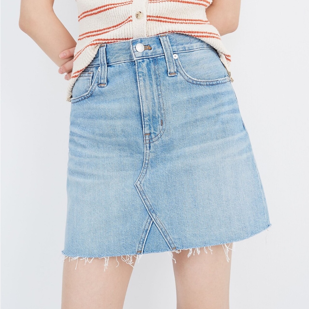 Madewell | Rigid Denim A Line Mini Skirt | 24